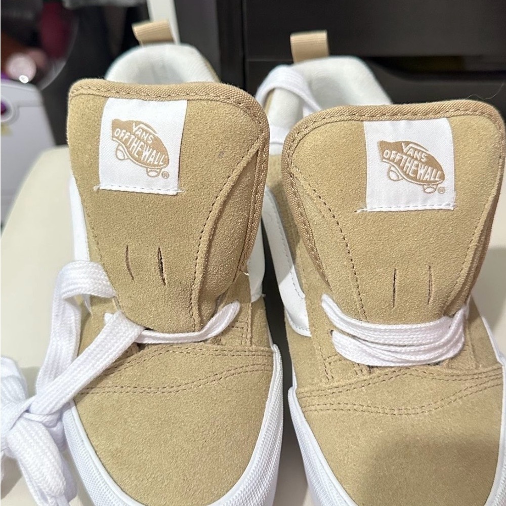Vans Tan Suede Skate Sneakers with White Accents